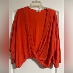 On The Road Women's Drape Sweater in Vibrant Orange